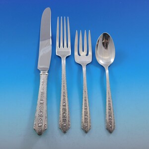 Normandie by Wallace Sterling Silver Flatware Set for 8 Service 32 pieces Floral
