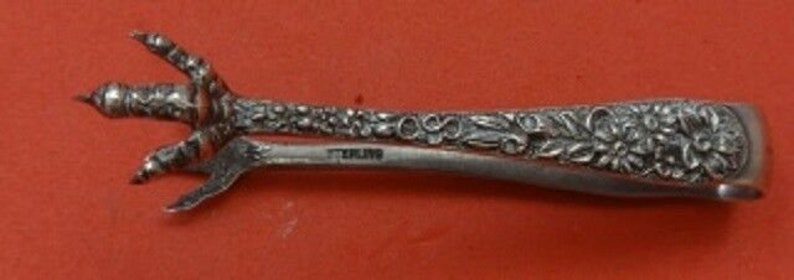 Repousse by Kirk Sterling Silver Tete a Tete Tongs 3 18