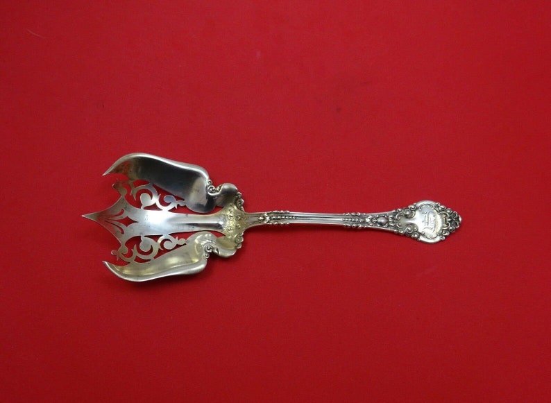 Athenia by Wendell Sterling Silver Buffet Fork Fancy Pierced 7 12 Serving
