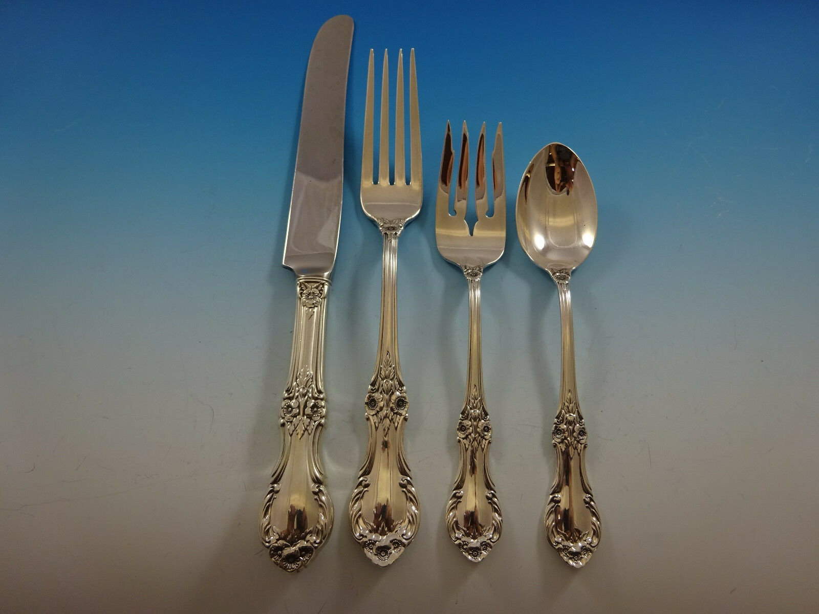 わ*ん様   ROSE フォーク STERLING 925 Wild Rose by International Sterling Silver Flatware Service Set 38