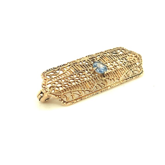 10k Yellow Gold Filigree Genuine Natural Sapphire… - image 3