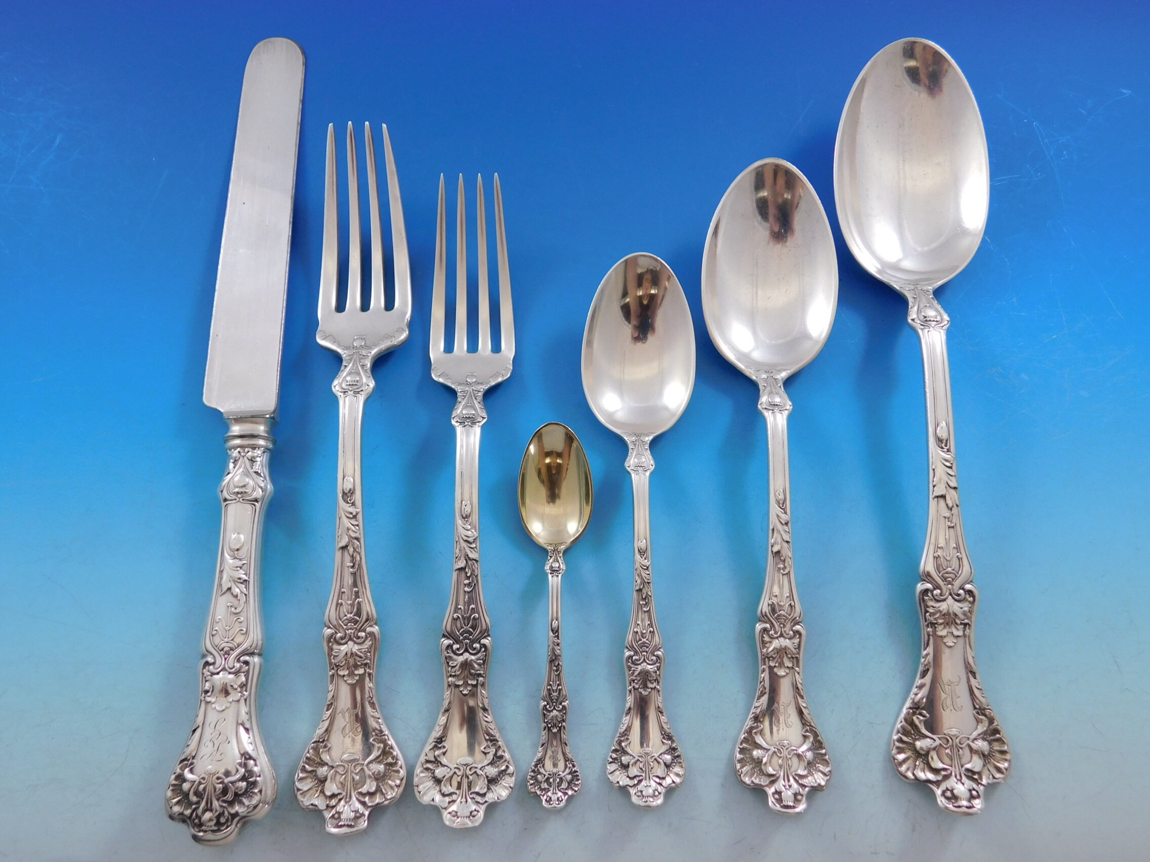 『土日お値下げ』アメリカ　Gorham社　純銀フラワーモチーフ　スプーン 1901 Gorham Sterling - Etsy