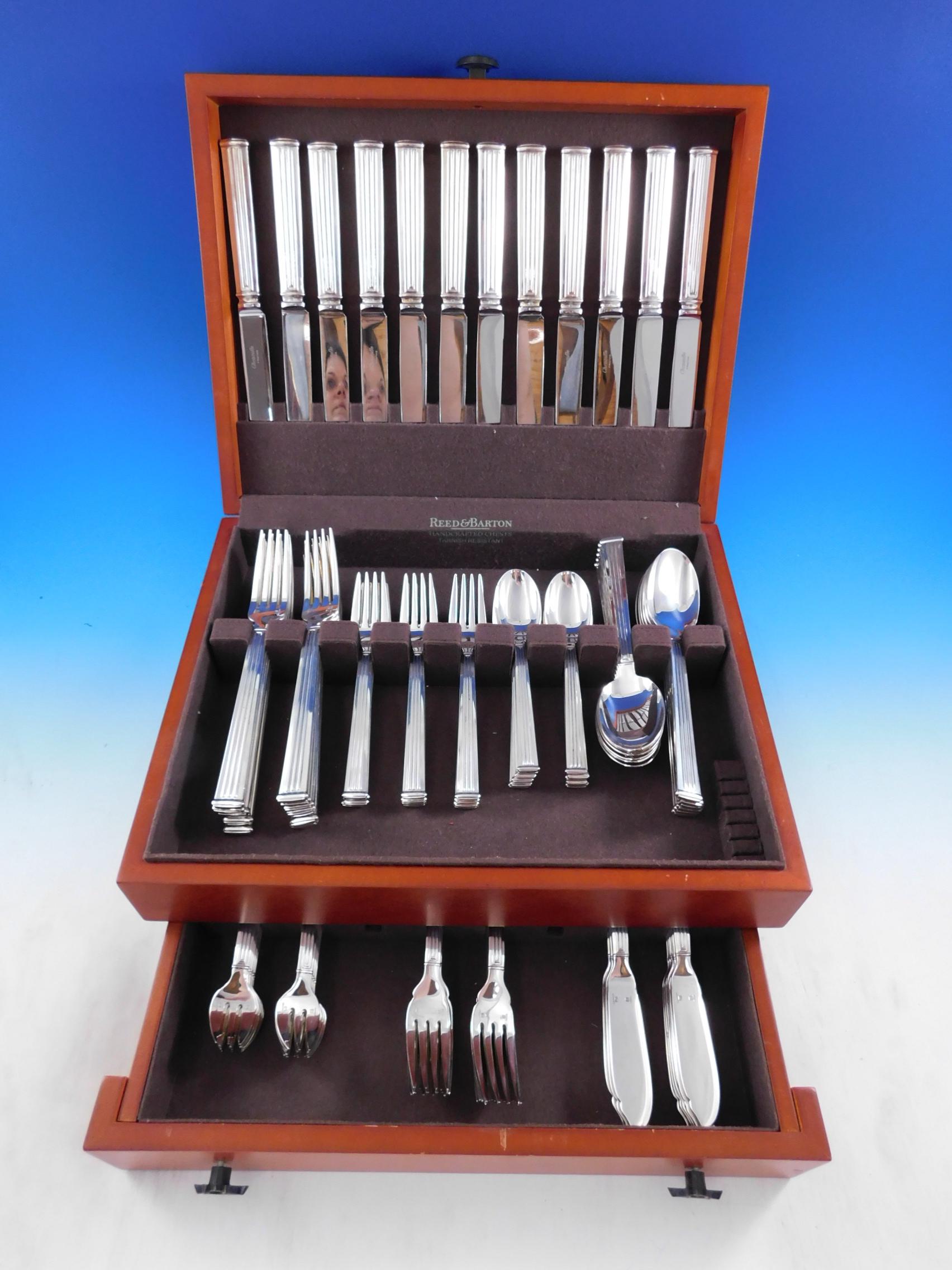 Triade by Christofle France Silverplated Flatware Set 12 Service