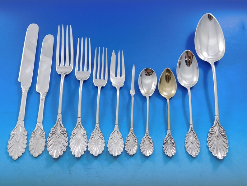 Grecian by Gorham Sterling Silver Flatware Service Rare circa 1861 Early 101 pcs image 1