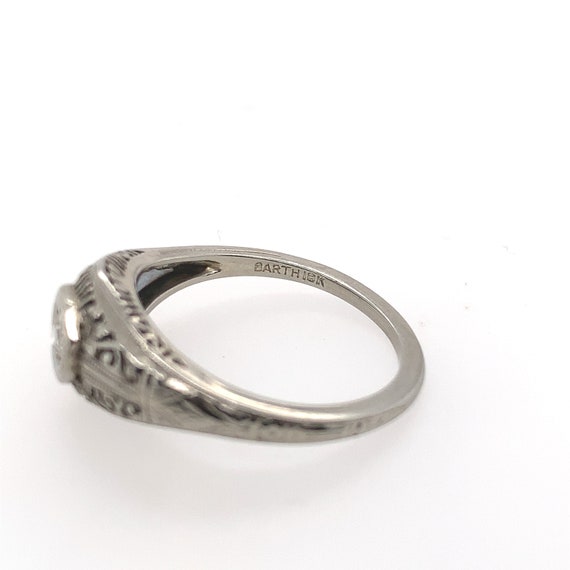 Filigree 18k White Gold Ring .08ct Genuine Natura… - image 7