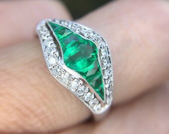 エメラルドカット エメラルド ダイヤモンド リング エメラルド エメラルドカットダイヤモンドリング EM 0.80ct D
