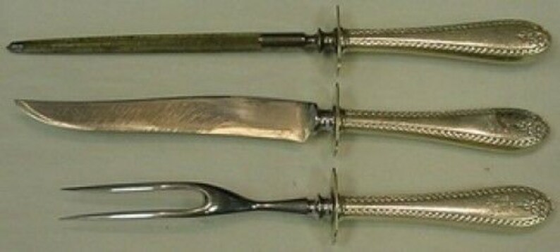 Gorham Plain Engraved C by Gorham Sterling Silver Steak Carving Set 3pc 9 34