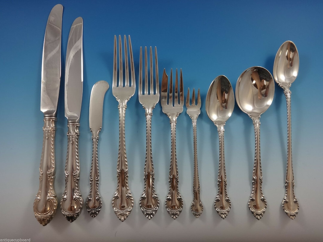 English Gadroon by Gorham Sterling Silver Flatware Set for 8 Service 95