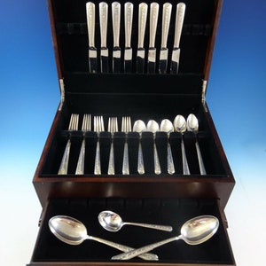 Rambler Rose by Towle Sterling Silver Flatware Set For 8 Service 43 Pieces