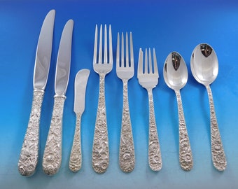 Knives Kirk Stieff Repousse Sterling Silver Flatware Repousse