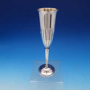 Asprey and Garrard Mid-Century Sterling Silver Champagne Flute 9 1/2" (#7906)