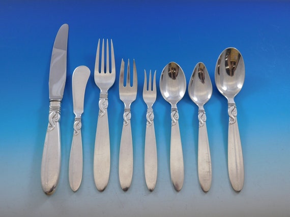 Dolphin by Frigast Denmark Sterling Silver Flatware Service 10 Set