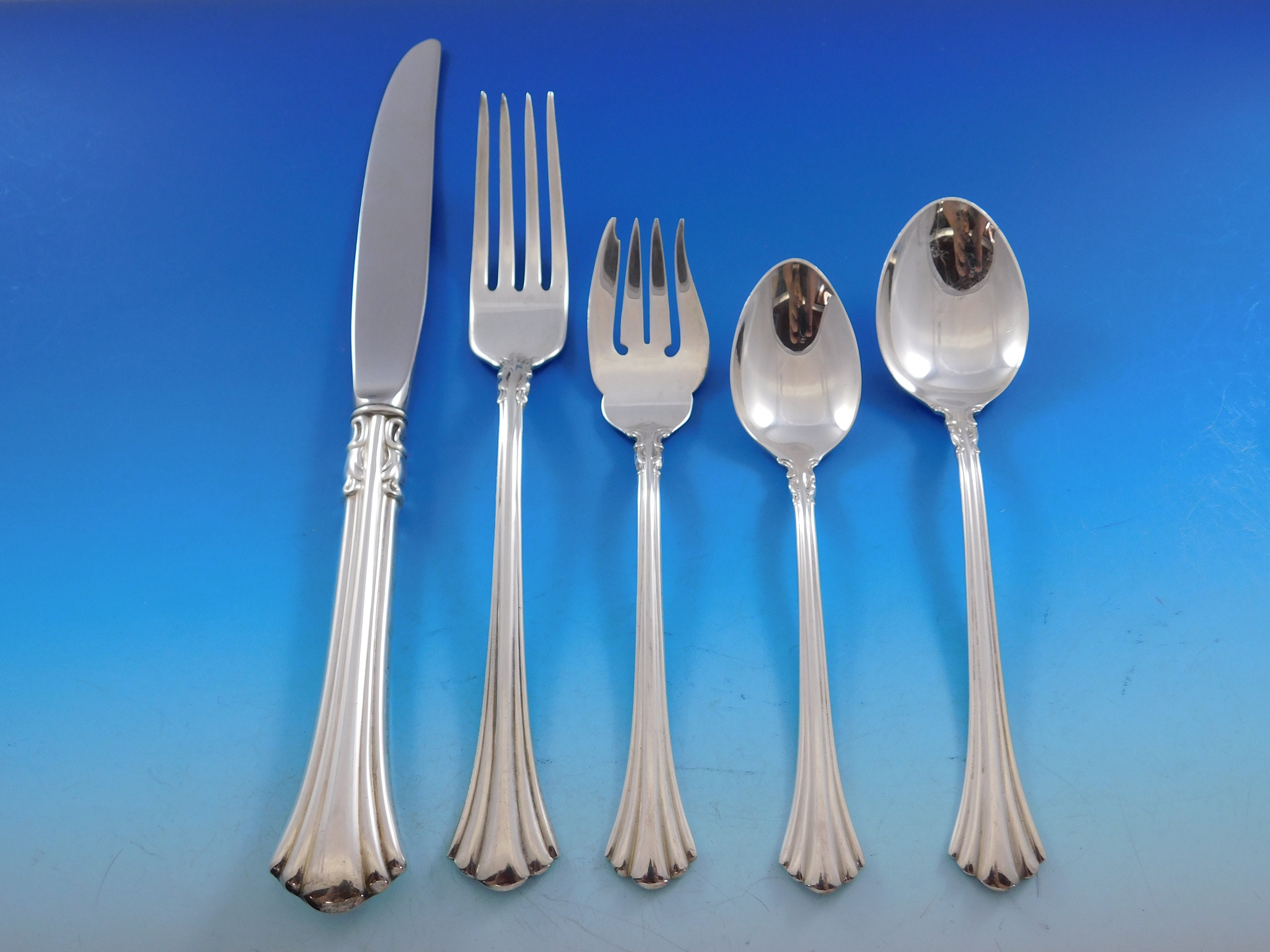 Eighteenth Century Reed & Barton 18th Sterling Silver Flatware Set