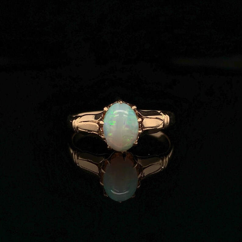 10k Rose Gold Australian Genuine Natural Opal Victorian Ring Size 6
