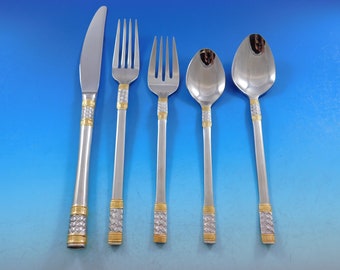 thumbnail image 2 of Wallace Golden Corsica Stainless Steel Flatware - Gold Trim - Choose Your Pieces 2 of 6