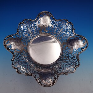 Roger Williams Sterling Silver Fruit Bowl Floral Pierced Chased #768S (#8222)