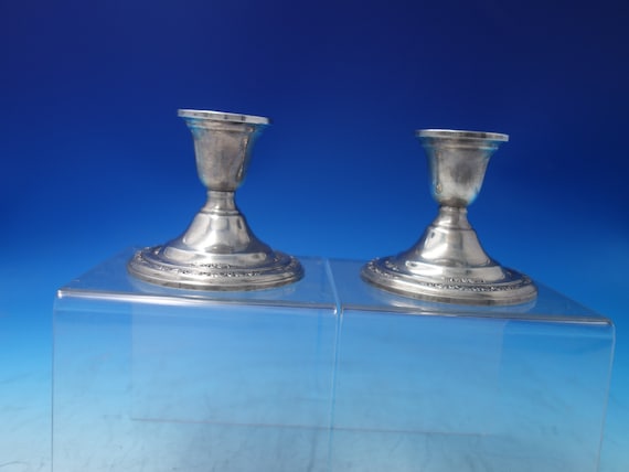Courtship by International Sterling Silver Pair Short Candlesticks N251 6140 Etsy UK