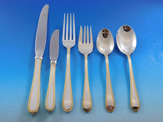 Golden Winslow by Kirk Sterling Silver 8 Flatware Service Set 54