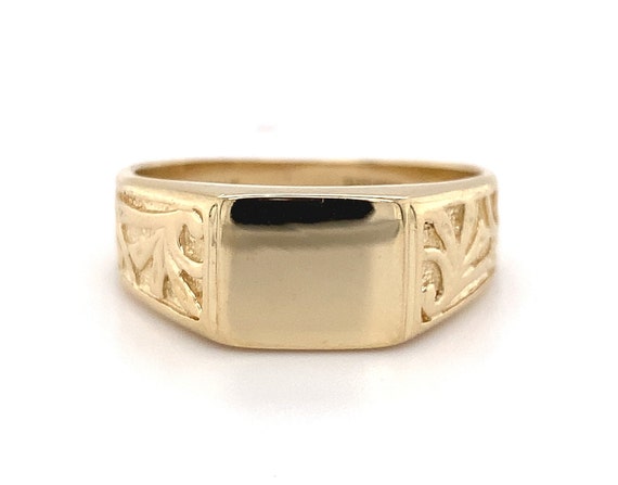 14k Yellow Gold Blank Signet Ring Jewelry (#J5770) - image 1