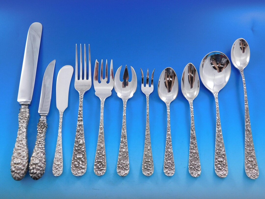 Rose by Stieff Sterling Silver Flatware Set for 8 Service 109