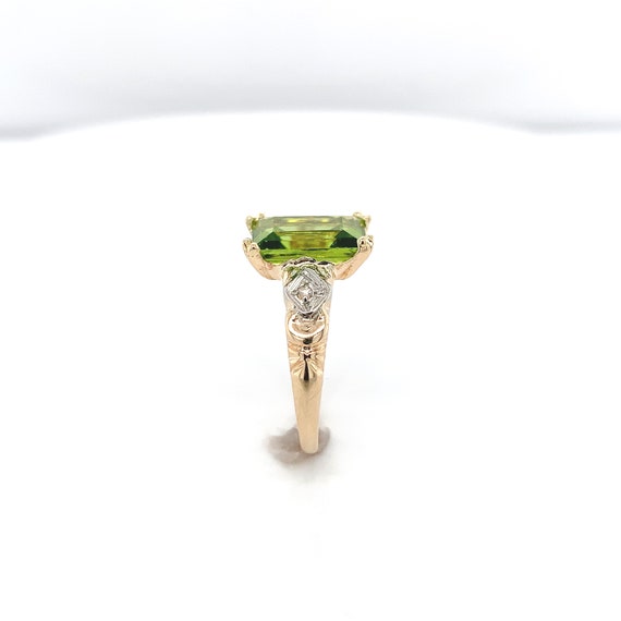 10k Gold Vintage 3.48 Carat Emerald Cut Genuine N… - image 3