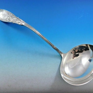 Arabesque By Whiting Sterling Silver Soup Serving Ladle 13&quot; Vintage Server