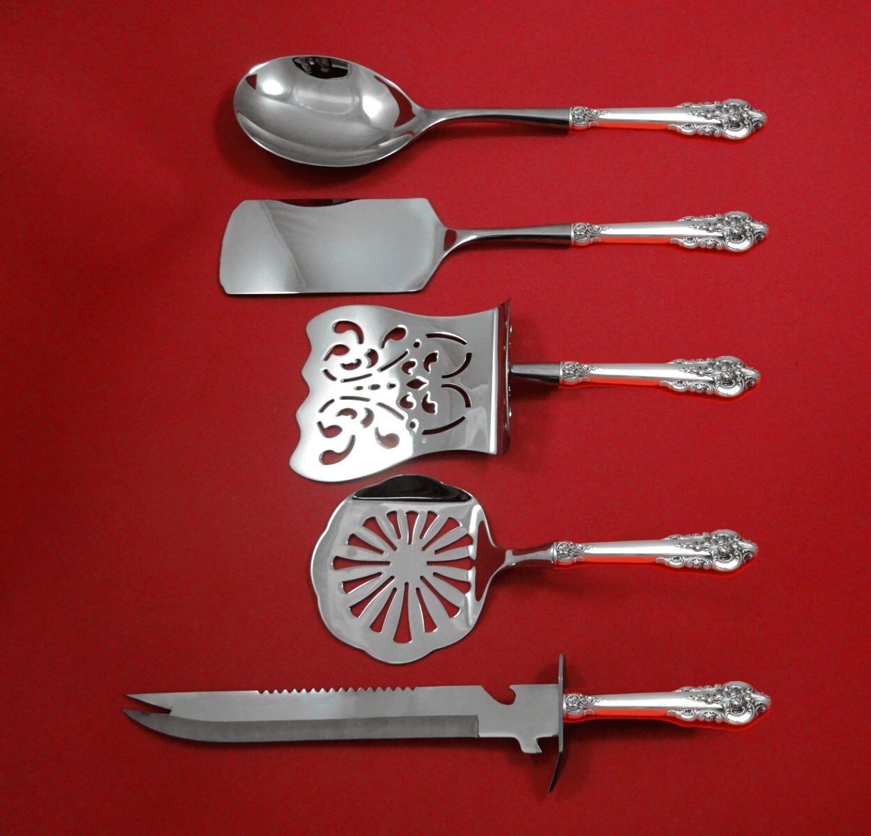 Wallace Grande Baroque Set Posate 5 Pezzi In Argento Sterling | Servizio Da Tavola Con Cucchiaio Da Zuppa - 4