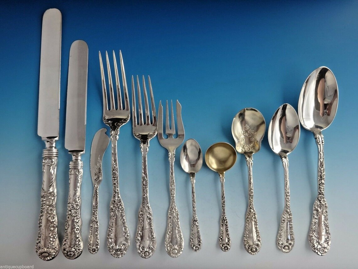 Number 10 Ten by Dominick and Haff Sterling Silver Flatware Set Service ...