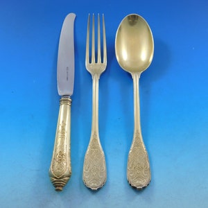 French Cardeilhac 950 Silver Vermeil Flatware Set Service Dessert 36 pieces