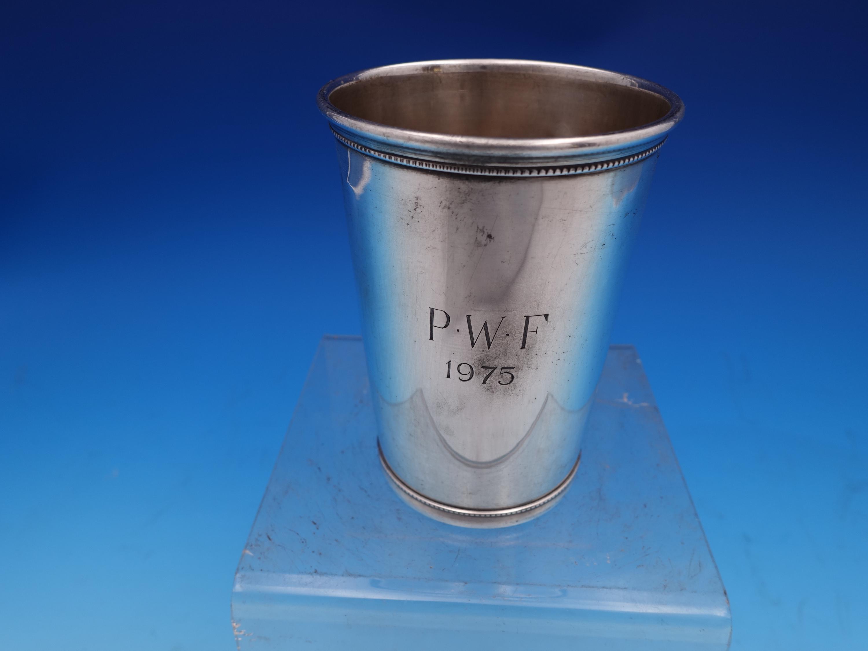純銀　銀盃　銀杯 TIFFANY&CO シルバー159.1g Tiffany and Co Sterling Silver Mint Julep Cup #390 SB Monogram