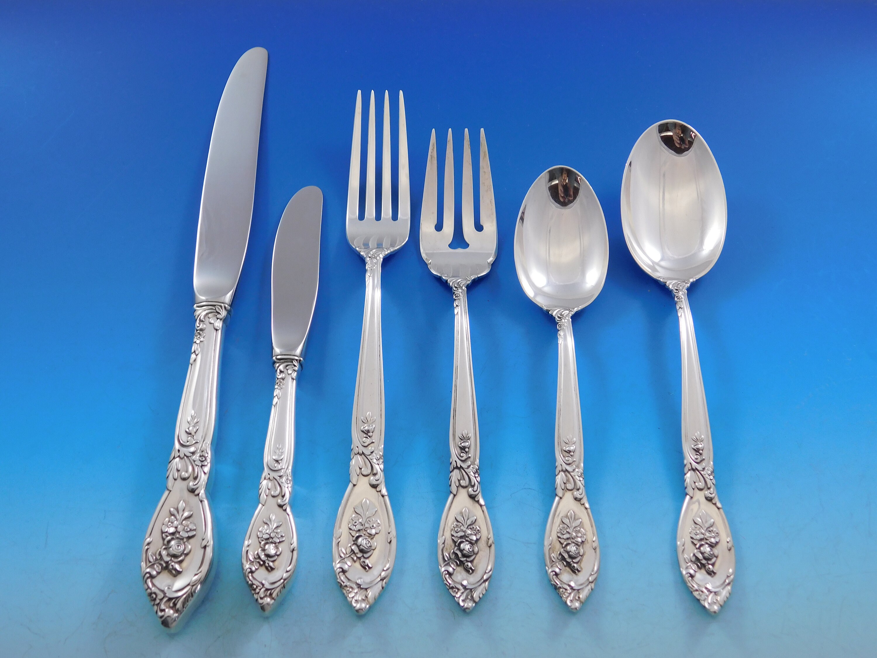 Rose Elegance by Lunt Sterling Silver Flatware Set for 8 Service