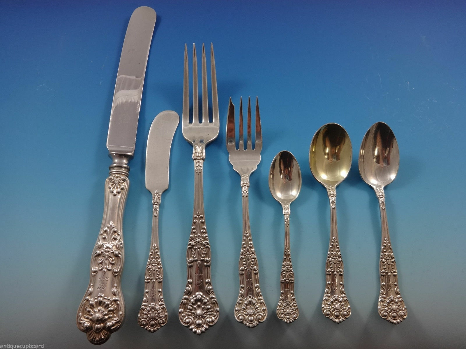 Queens by Birks Sterling Silver Flatware Set Dinner Service 63