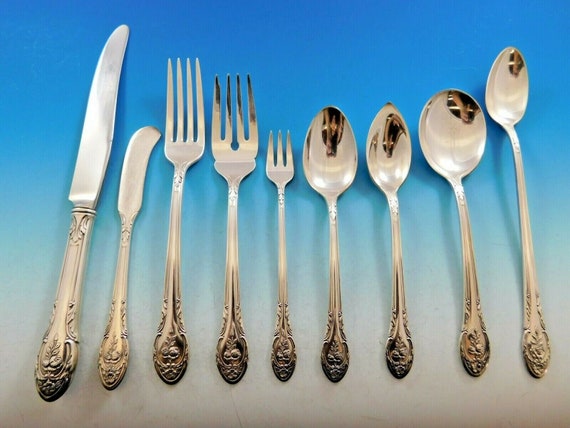 Rosemont by Gorham Silverplate Flatware Set Service 114 Pc Huge