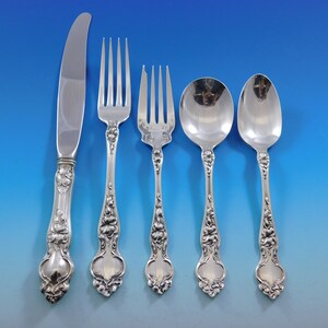 Violet by Wallace Sterling Silver Flatware Service for 8 Set 40 pcs no monograms