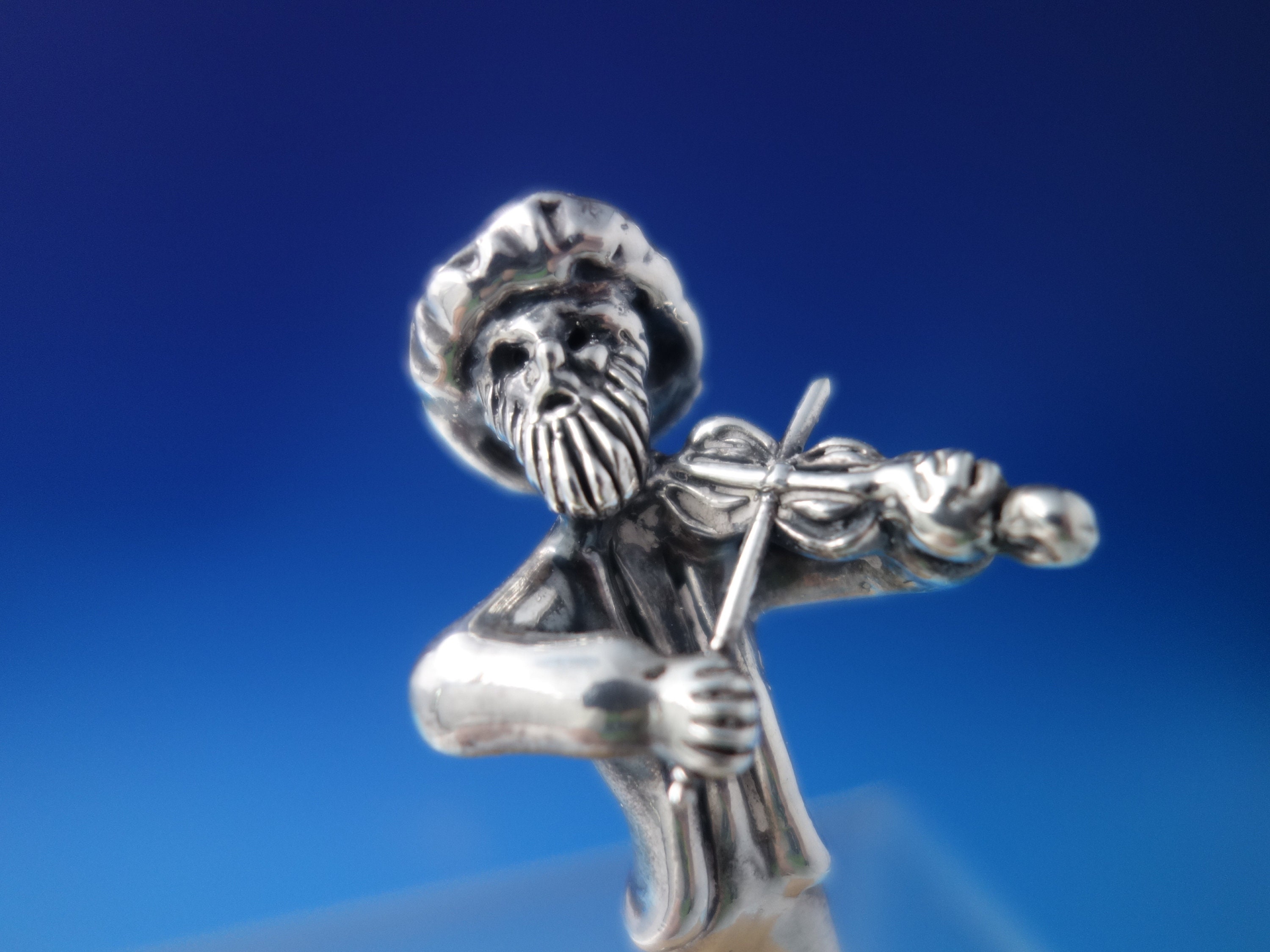 Judaica by Ben-zion Israel Sterling Silver Sculpture Fiddler W
