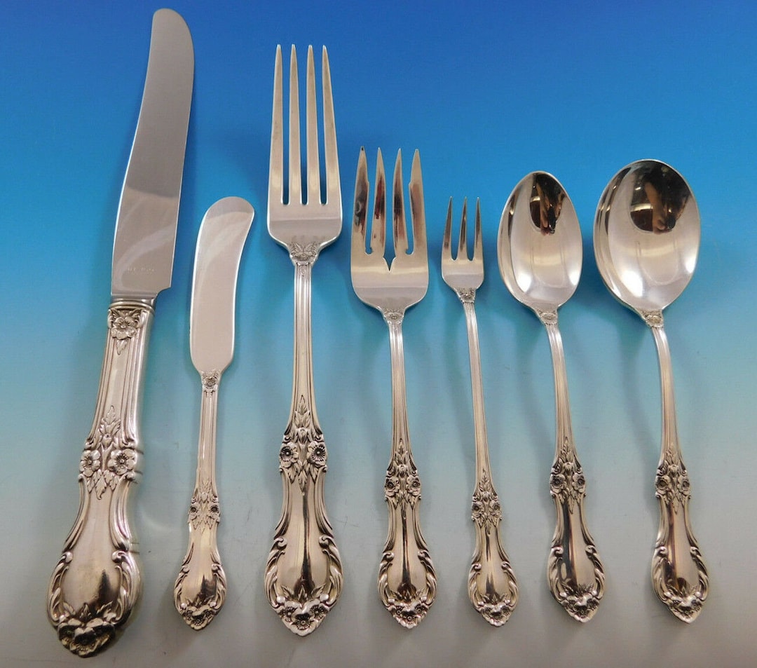 Wild Rose by International Sterling Silver Flatware Service 12 Set