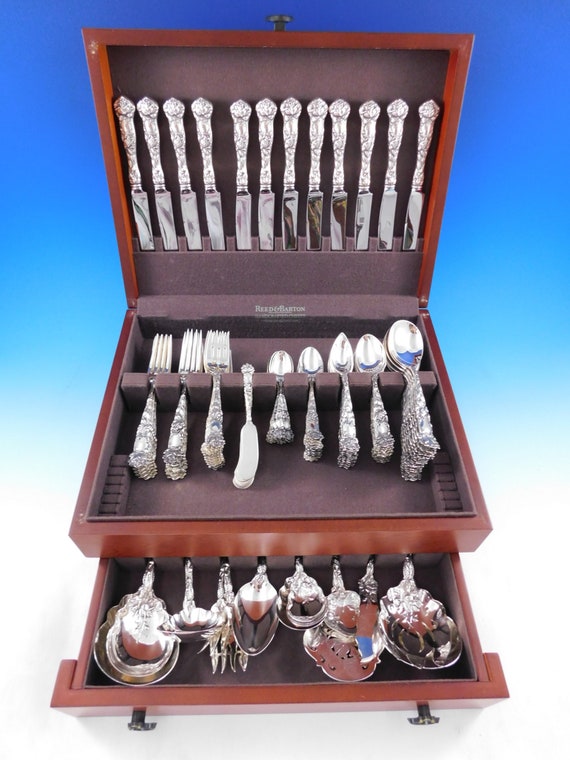 Bridal Rose by Alvin Sterling Silver Flatware Service for 12 Set