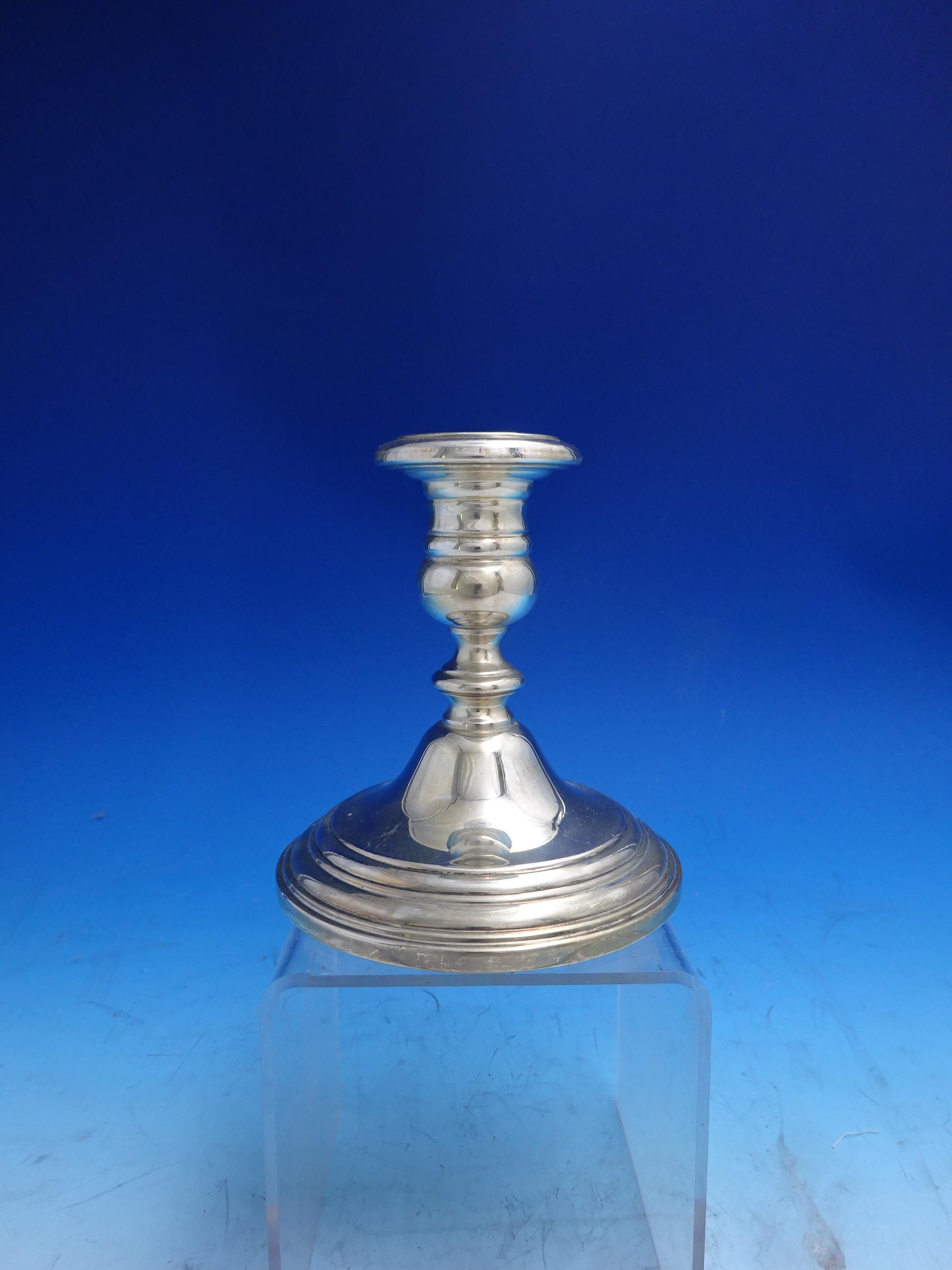 Old French by Gorham Sterling Silver Candlestick Pair #659 4 3/8