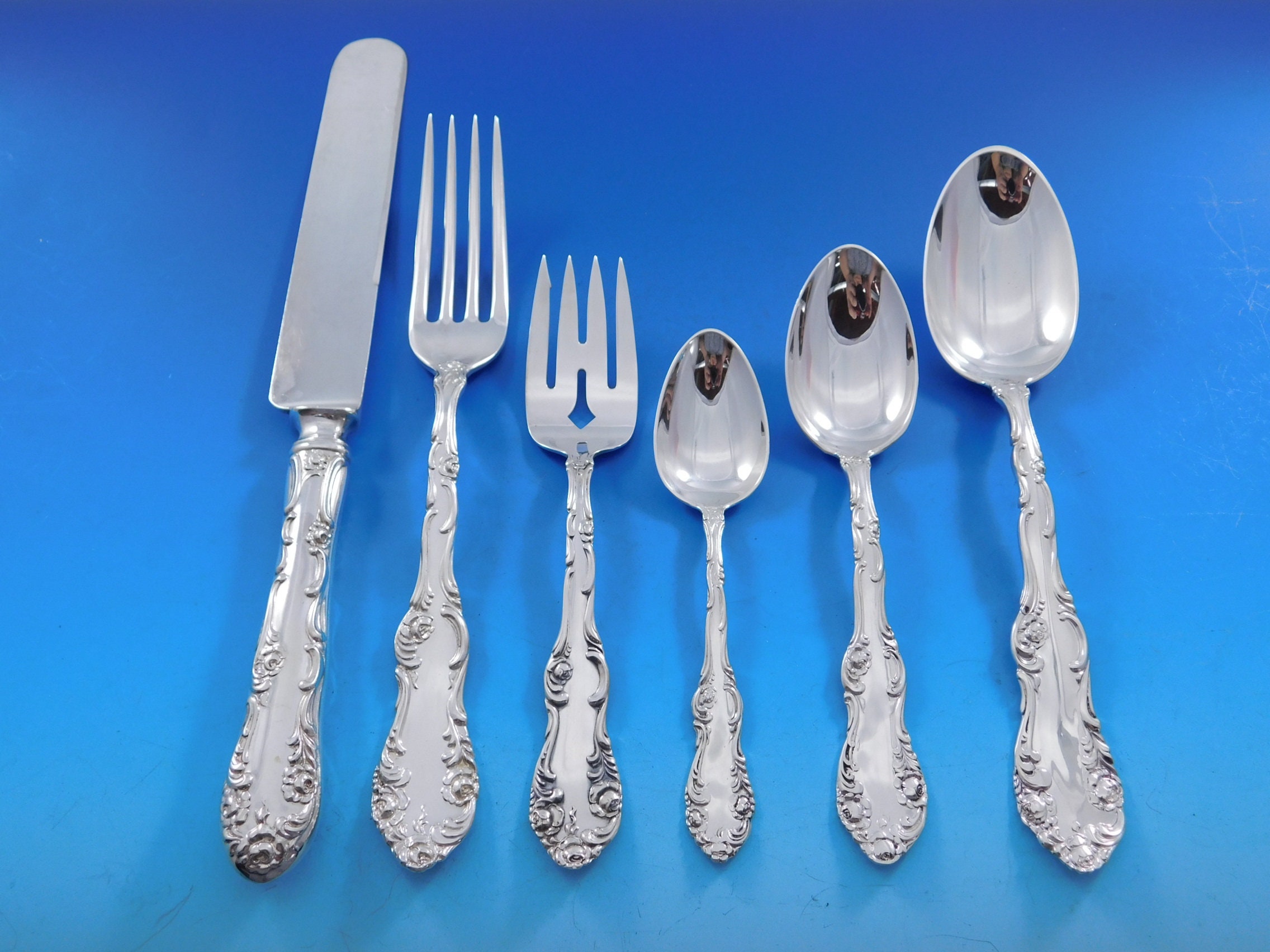 Old English by Towle Sterling Silver Flatware Set 12 Service 74