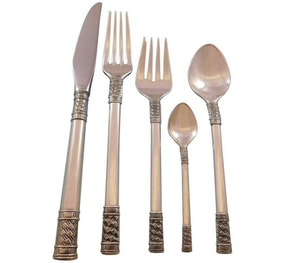 Aegean Weave Gold By Wallace Sterling Silver Olive Spoon Ideal 6 3//8/" Custom