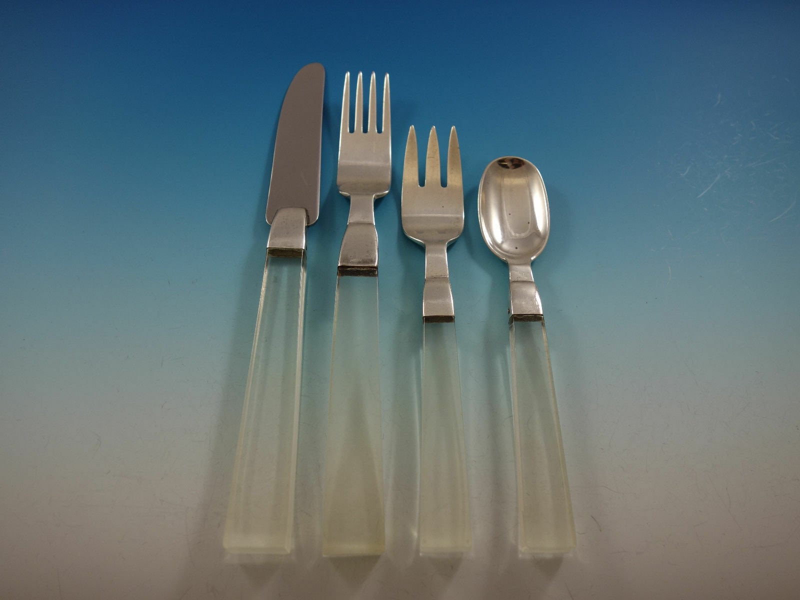 Porter Blanchard Sterling Silver Lucite Flatware Set Service 43