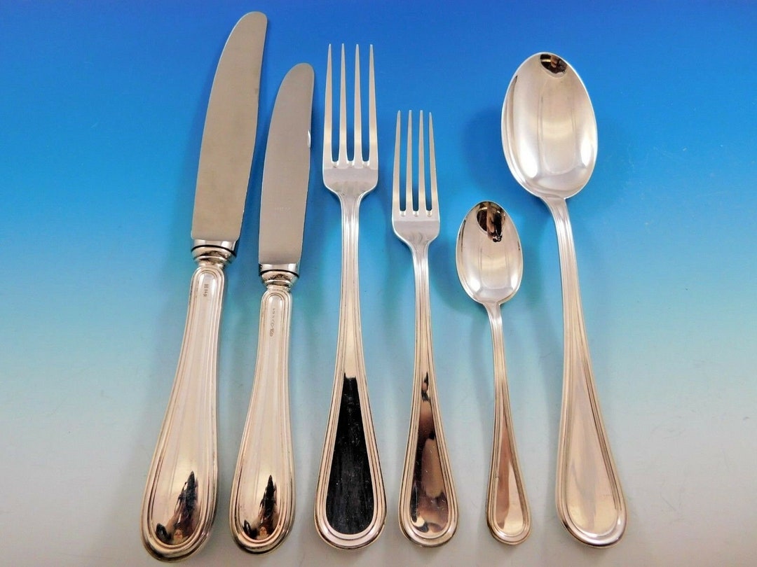 Giorgio by Zaramella Argenti Italy 800 Silver Flatware Set for 10