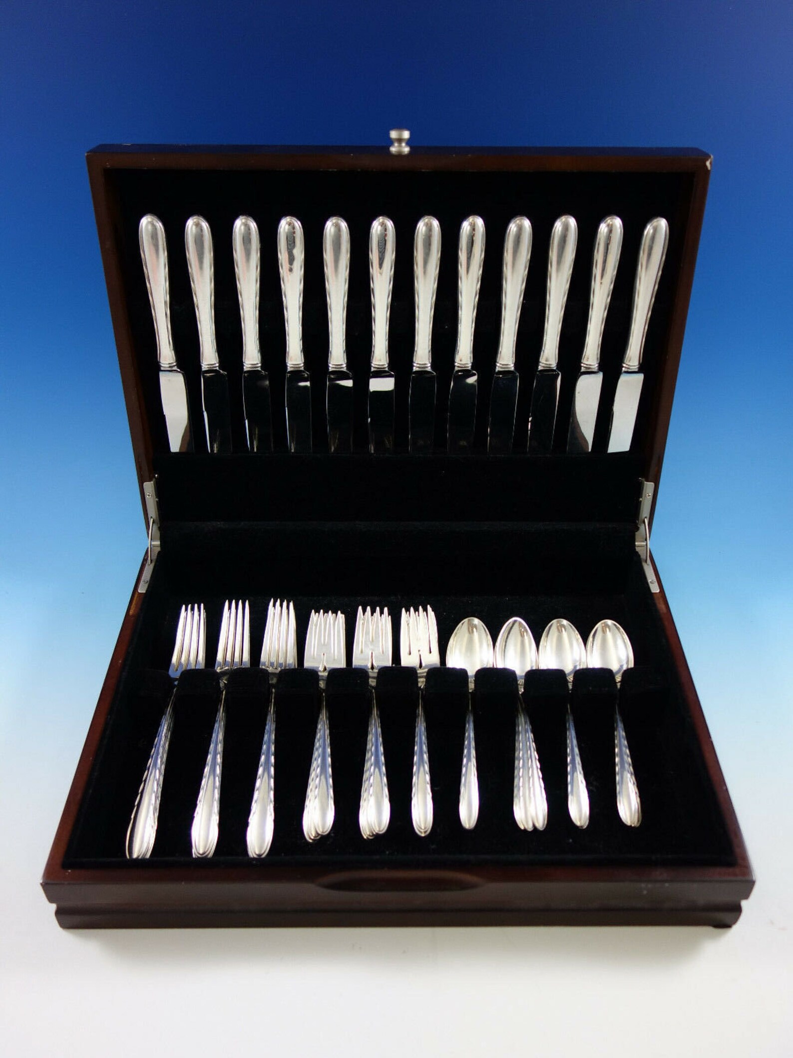Silver Flutes by Towle Sterling Silver Flatware Set for 12 Etsy