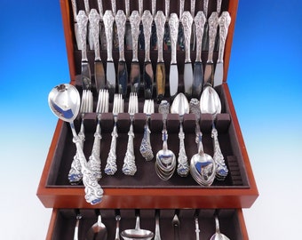 Tang AKA Seaweed Danish 830 Silver Flatware Set Modern 93 Pieces