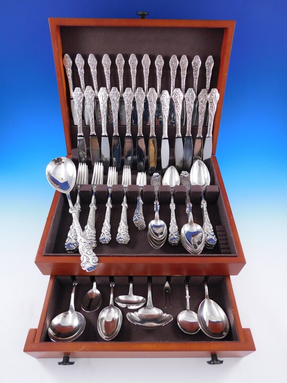 Tang AKA Seaweed Danish 830 Silver Flatware Set Modern 93 Pieces