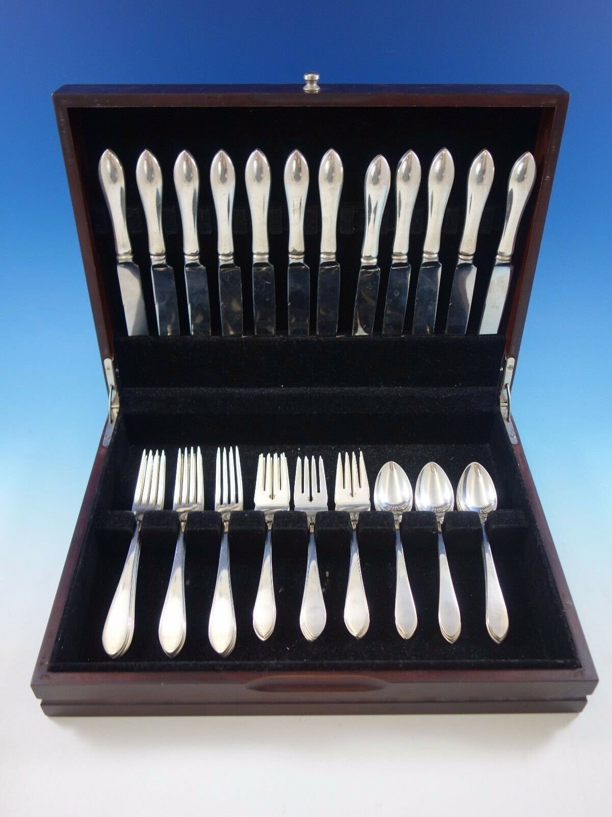 Pointed antique sterling silver flatware sale