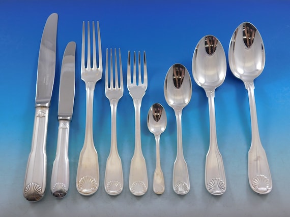 Sterling silver flatware set for 12 sale