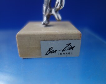 Judaica by Ben-zion Israel Sterling Silver Sculpture Fiddler W