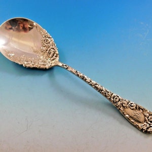 Chrysanthemum by Durgin Sterling Silver Preserve Spoon 7 1/2&quot; Serving Piece