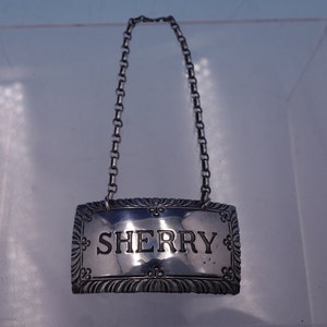 Williamsburg Shell by Stieff Sterling Silver Decanter Label &quot;Sherry&quot; (#4935)
